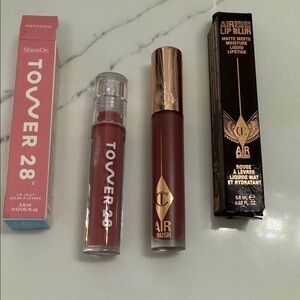 NEW! Charlotte Tilbury Airbrush Blur Liquid Lip & Tower 28 ShineOn Lip